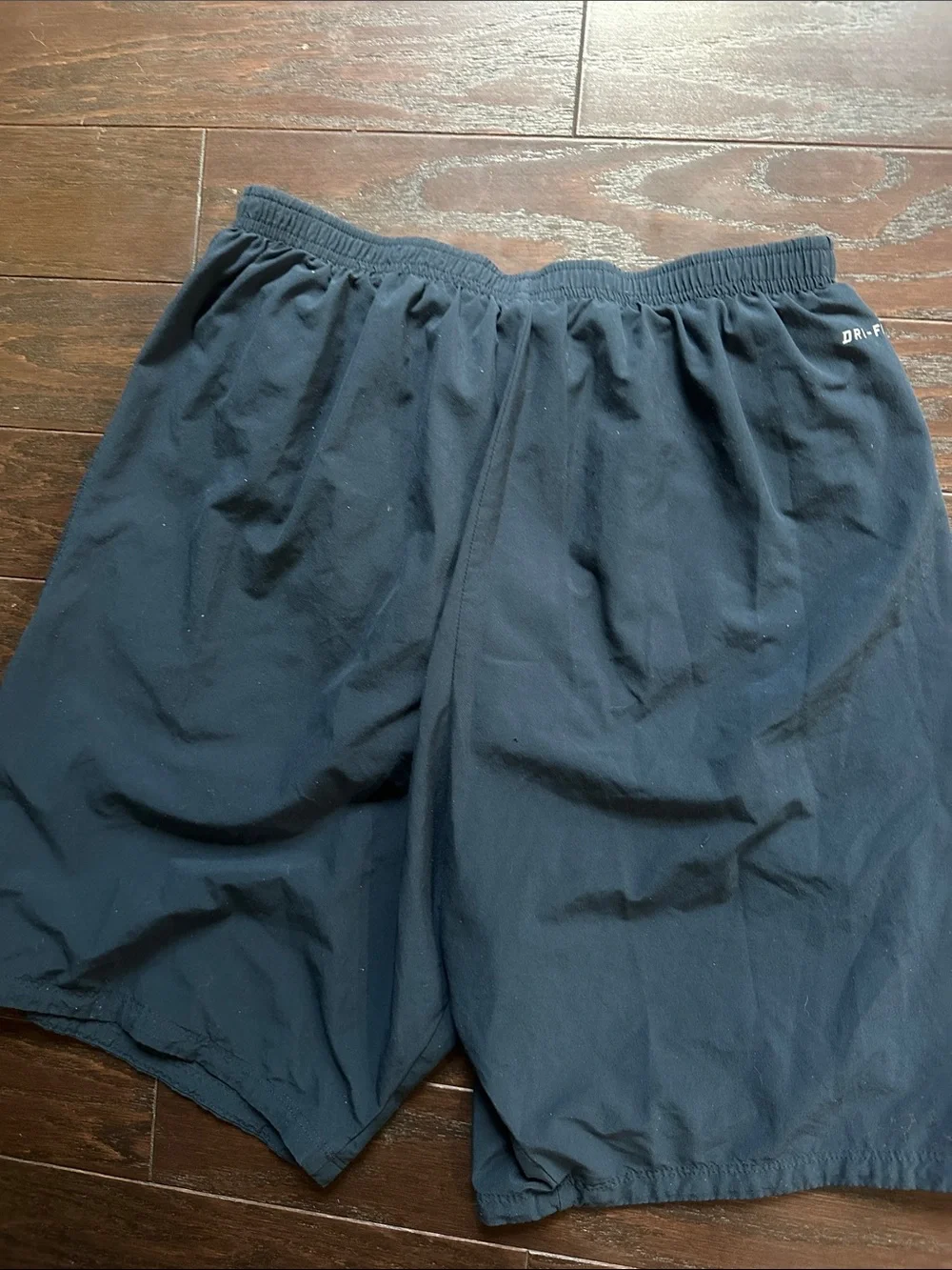 Nike Men's Dark Blue Athletic Shorts with White Accents